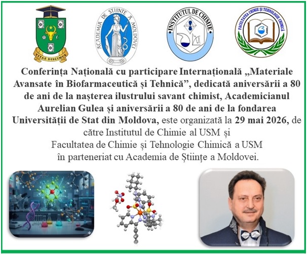 Conferința Națională cu participare Internațională „Materiale Avansate în Biofarmaceutică și Tehnică” – 29 mai 2026